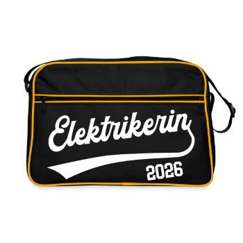 Electrician 2026 Electrician Woman Training Apprenticeship - Retro Bag - black/gold - Front