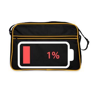 Icône de batterie vide à 1 % - Sac Retro - noir/or - Devant