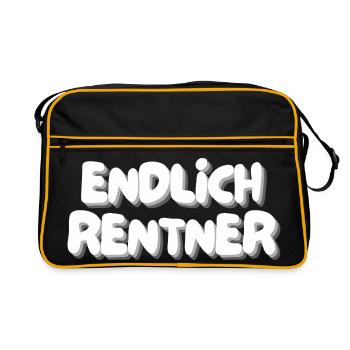 Endlich Rentner - Retro Tasche - Schwarz/Gold - Vorne