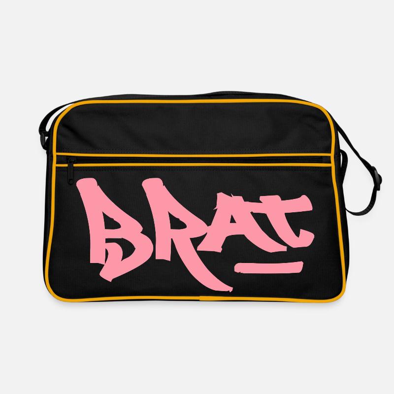 Pink Brat-Logo Text als graffiti Retro Tasche