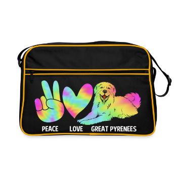 Chien des Pyrénées - Sac Retro - noir/or - Devant
