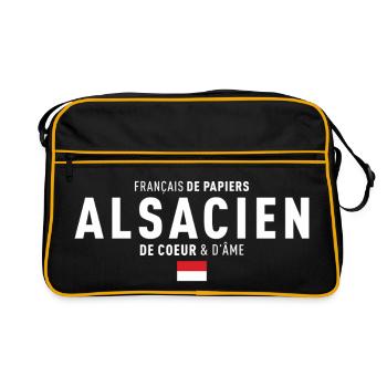 Francais De Papiers Alsacien De Coeur Dame T-Sh... - Sac Retro - noir/or - Devant