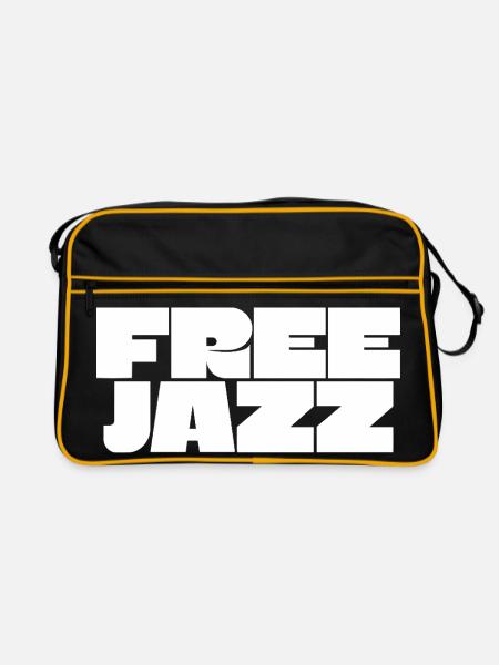 Free Jazz fettes Logo - Retro Tasche - Schwarz/Gold - Vorne
