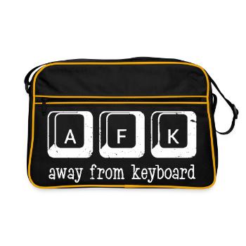 AFK weg von der Tastatur - Retro Tasche - Schwarz/Gold - Vorne
