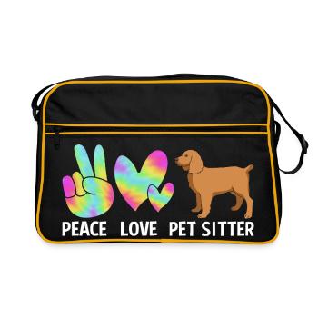 Haustier Sitter Haustiere Babysitter - Retro Tasche - Schwarz/Gold - Vorne