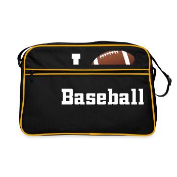 I Love Baseball - Retro Tasche - Schwarz/Gold - Vorne