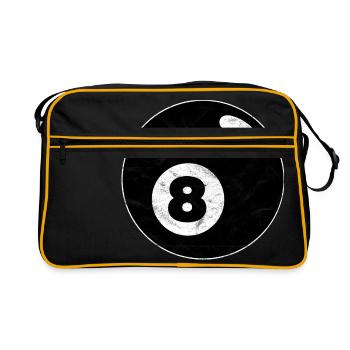 Billard Billardkugel schwarz acht eight Vintage - Retro Tasche - Schwarz/Gold - Vorne