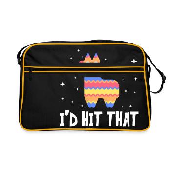 I'd hit that - Retro Bag - black/gold - Front