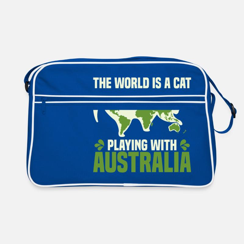Cat Play ball World Map Continents Meme Gift Retro Bag