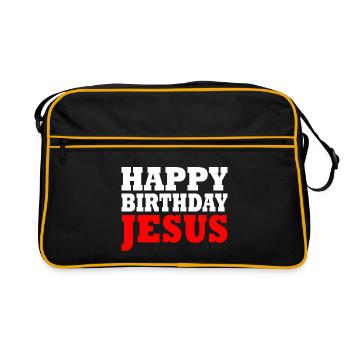 happy birthday jesus - Sac Retro - noir/or - Devant