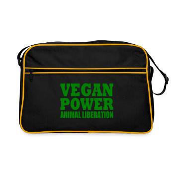 Vegan power animal liberation - Sac Retro - noir/or - Devant