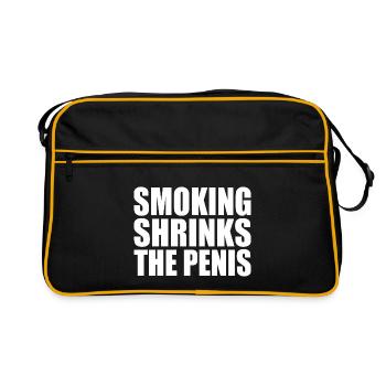 Smoking shrinks the penis - Retro Tasche - Schwarz/Gold - Vorne