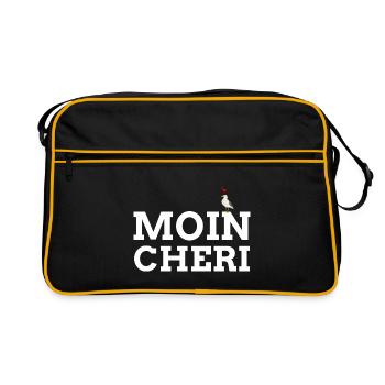 Moin Cherie | Moin Love Mer du Nord Mer Baltique drôle - Sac Retro - noir/or - Devant