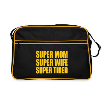Super mom super wife super tired - Sac Retro - noir/or - Devant