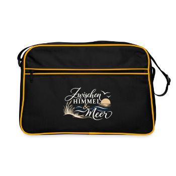 Zwischen Himmel & Meer - Retro Tasche - Schwarz/Gold - Vorne