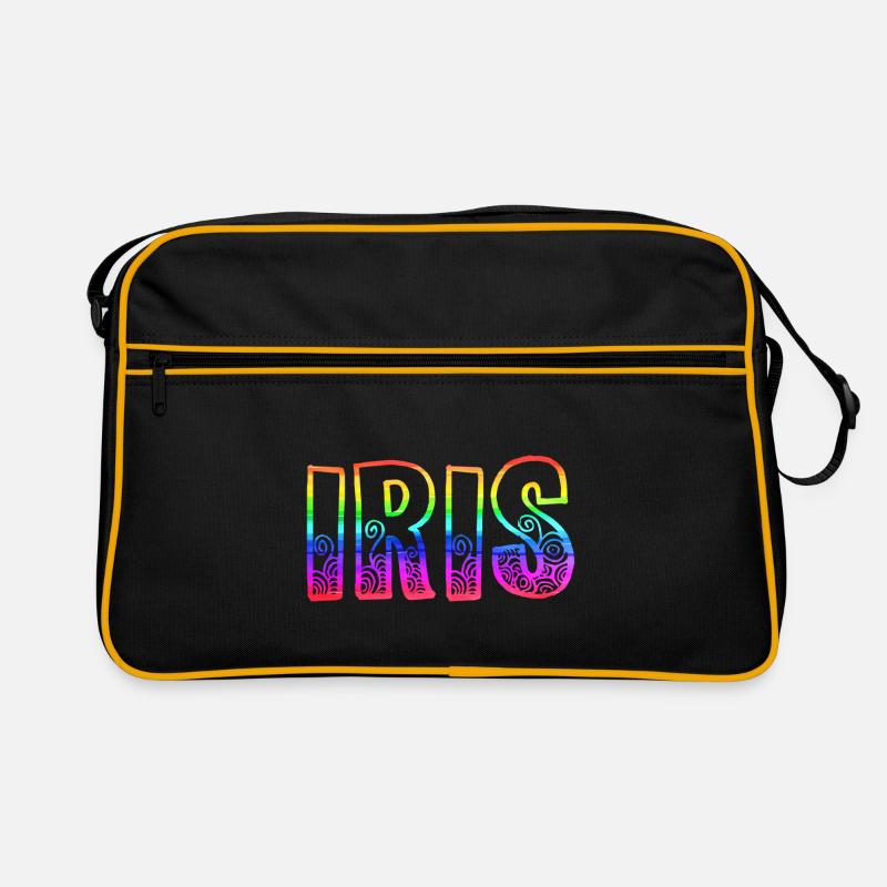 iris rs regenbogen - Retro Tasche - Schwarz/Gold