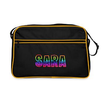 sara rs rainbow - Retro Bag - black/gold - Front