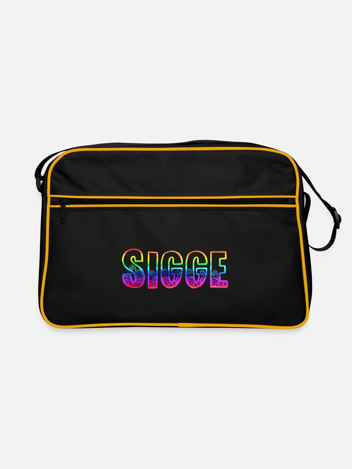 sigge rs arc-en-ciel - Sac Retro - noir/or - Devant