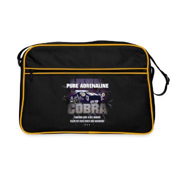 Pures Adrenalin AC Cobra american thunder Geschenk - Retro Tasche - Schwarz/Gold - Vorne