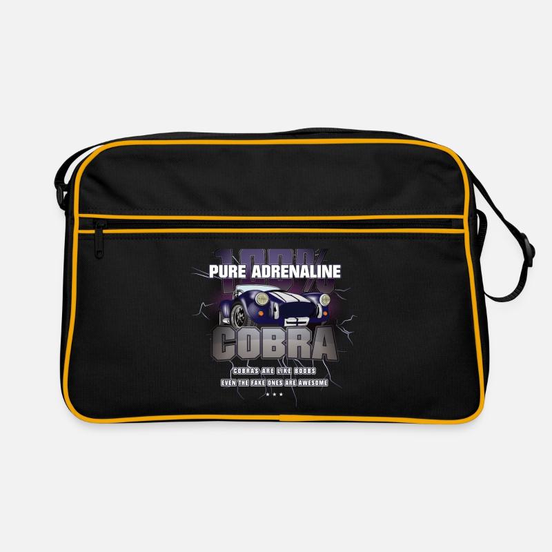 Pures Adrenalin AC Cobra american thunder Geschenk - Retro Tasche - Schwarz/Gold