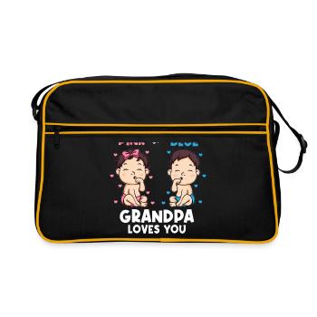 Bébé shower baby party garçon fille grand-père grand-père - Sac Retro - noir/or - Devant