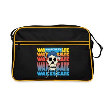 Boarder for life wakeskate Water Sports Skull - Retro Bag - black/gold - Front