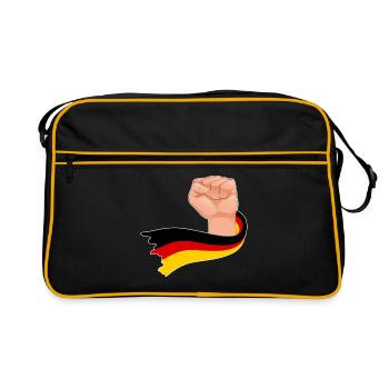 German Hero German Flag Fist Germany - Retro Bag - black/gold - Front