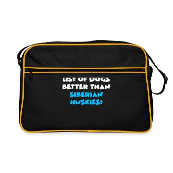 Husky sibérien Huskies de Sibérie Fan propriétaire - Sac Retro - noir/or - Devant