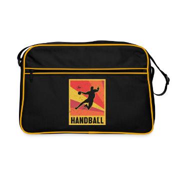 Handball Joueur Handball Joueur Entraîneur Retro - Sac Retro - noir/or - Devant