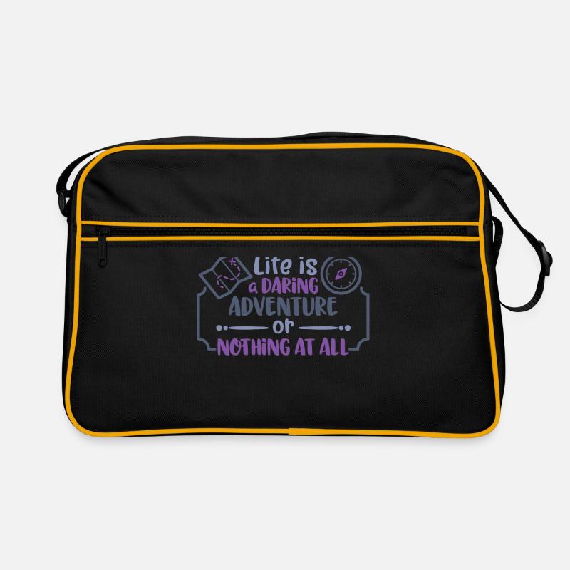 life is a daring adventure - or nothing at all - Sac Retro - noir/or