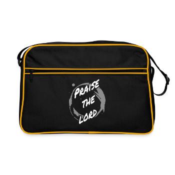Jésus est Seigneur, sauve, Christ, louange, Bible, Dieu - Sac Retro - noir/or - Devant