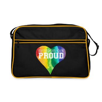 NE VOUS ARRÊTEZ PAS TANT QUE VOUS N’ÊTES PAS FIER Cœur LGBTQ+ Coloré - Sac Retro - noir/or - Devant