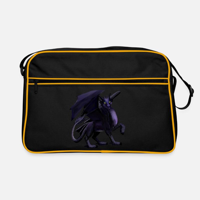 Schwarzer Drache Retro Tasche