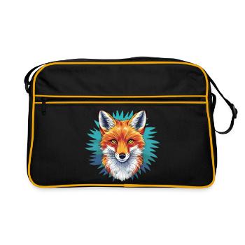 Fuchs - Illustration - Retro Tasche - Schwarz/Gold - Vorne