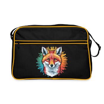 Fuchs - Illustration - Retro Tasche - Schwarz/Gold - Vorne