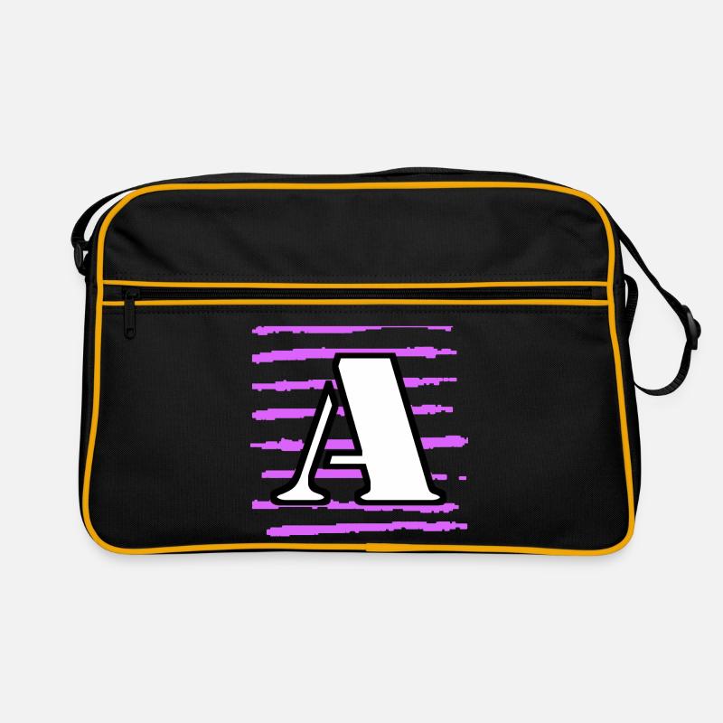 black white purple stripes a Retro Bag