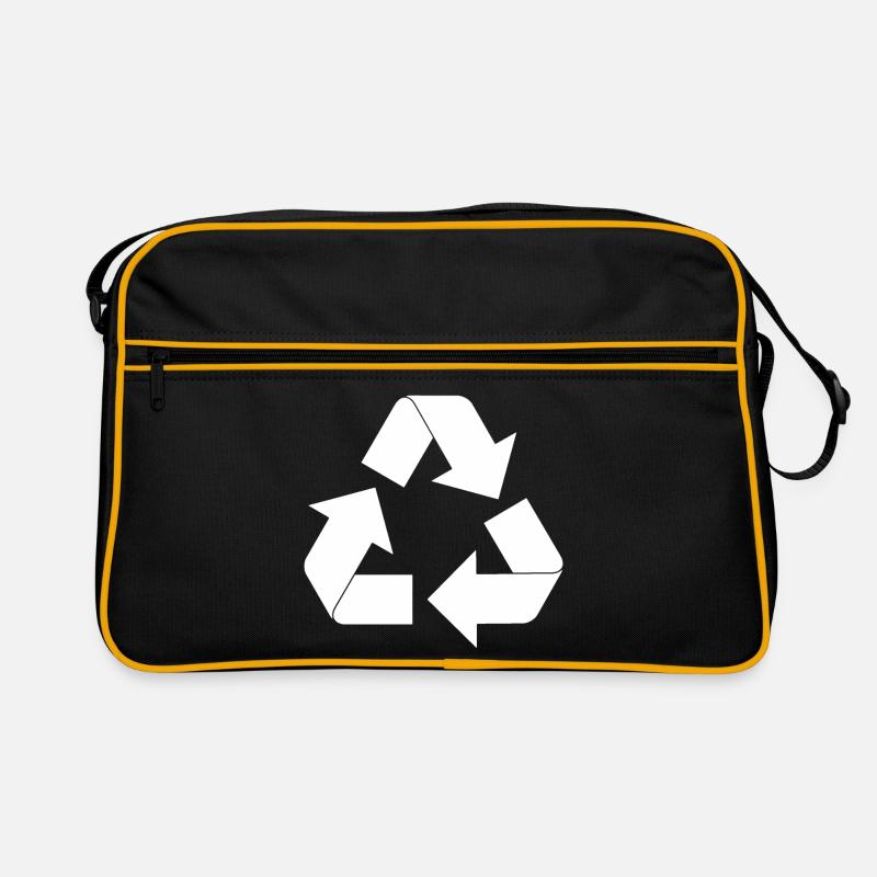 Recycling - Retro Tasche - Schwarz/Gold