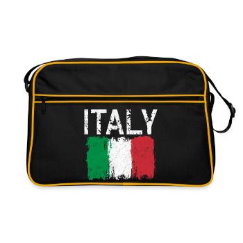 Drapeau Italien au coup de pinceau - Sac Retro - noir/or - Devant