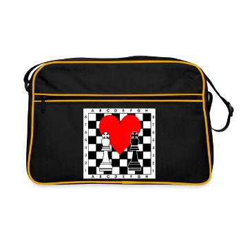 Chess board with heart - Retro Bag - black/gold - Front