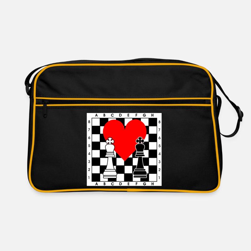 Chess board with heart Retro Bag