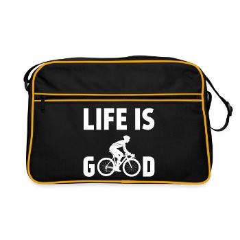 Cycling - Life is Good - Retro Bag - black/gold - Front