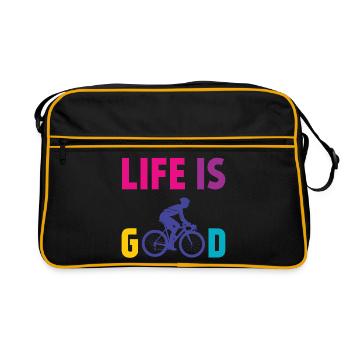 Cycling - Life is Good - Retro Bag - black/gold - Front