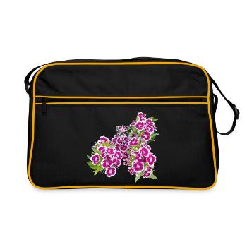 Poésie de l’œillet – focus sur les fleurs du jardin - Sac Retro - noir/or - Devant