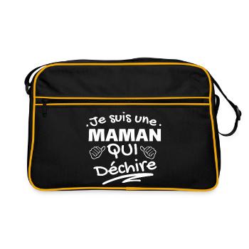 Je suis une maman qui déchire - Sac Retro - noir/or - Devant