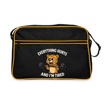 Drôle de gymnastique Tout fait mal et je suis fatigué Léopard - Sac Retro - noir/or - Devant