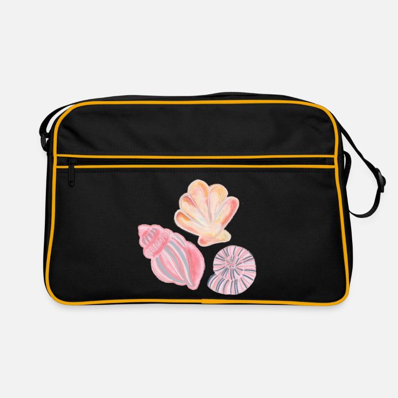 Seashell Designs Illustrated in Watercolors Retro Bag