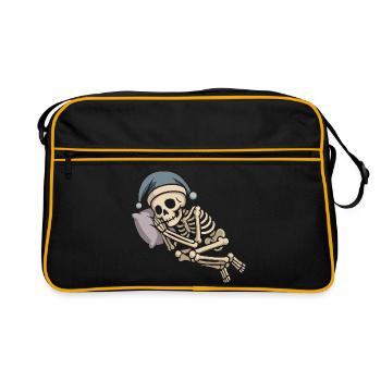 Skeleton with Santa hat - Retro Bag - black/gold - Front