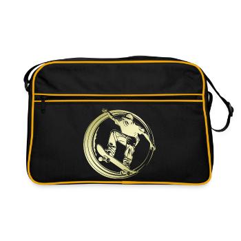 Skateboarding Silhouette Skateboard - Sac Retro - noir/or - Devant