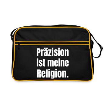 La précision est ma religion. - Sac Retro - noir/or - Devant