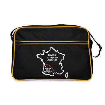 Pain au chocolat ou chocolatine drôle carte France - Sac Retro - noir/or - Devant